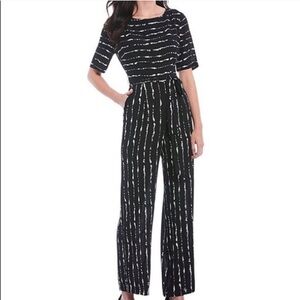 Vince Camuto Women's Striped Jumpsuit Size 18 Black/White